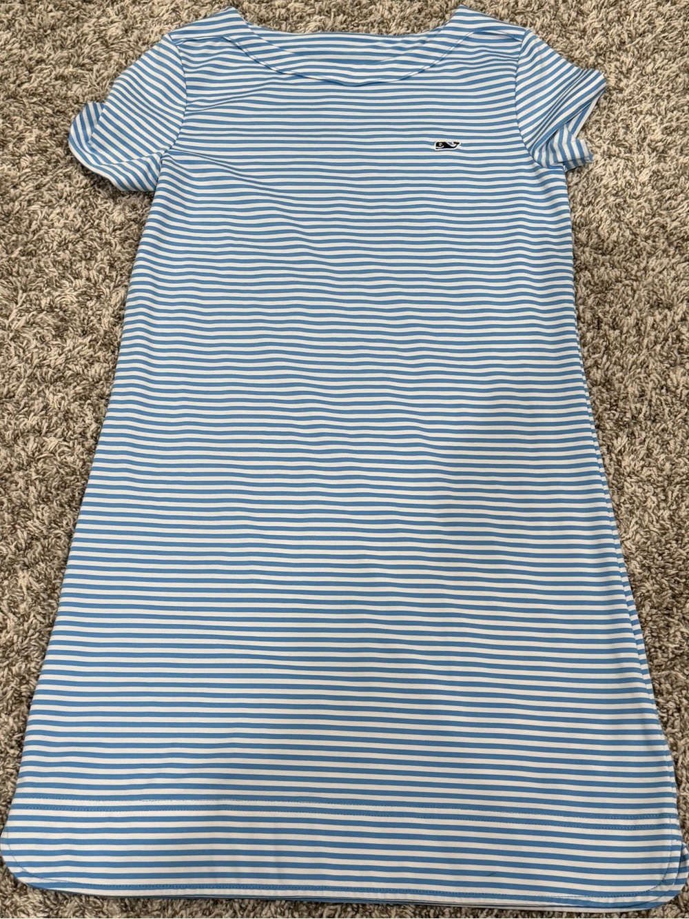 Vineyard Vines Blue and White Striped Short Sleeve Shift Dress